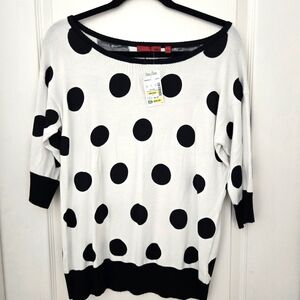 Black and White Polka Dot Sweater